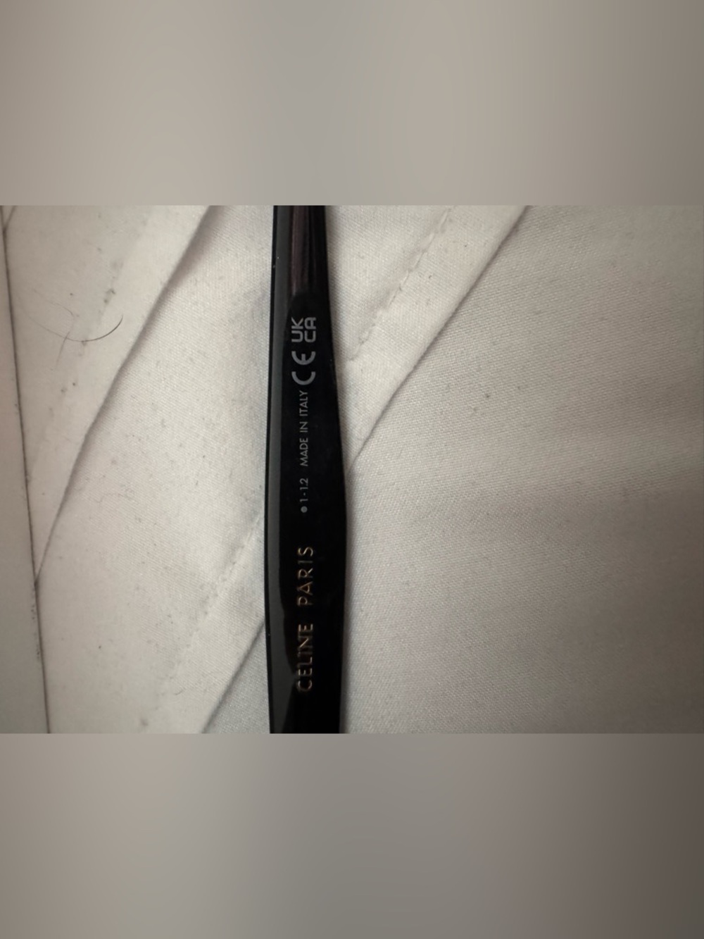 Celine Black Rectangular Acetate Sunglasses with Brown Case - Picture 9 of 10